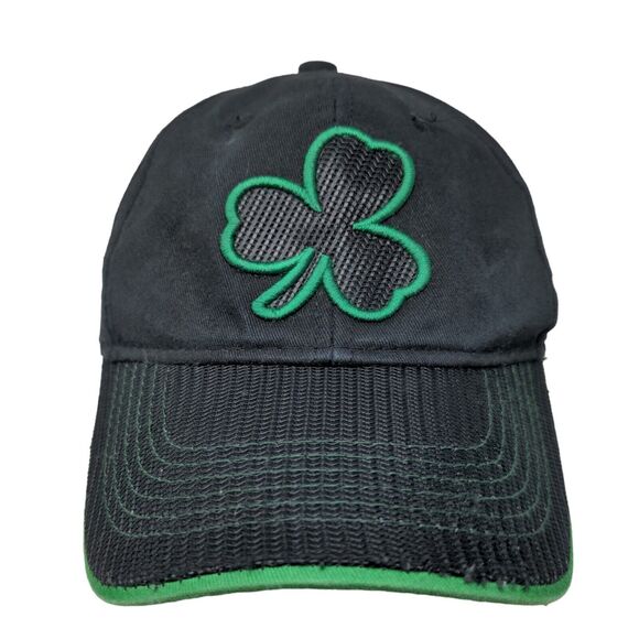 Unbranded Men's Strapback Hat Black Green OSFM Embroidered Clover Logo - Picture 1 of 7